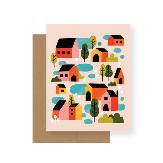 Neighborhood — A2 Greeting Card