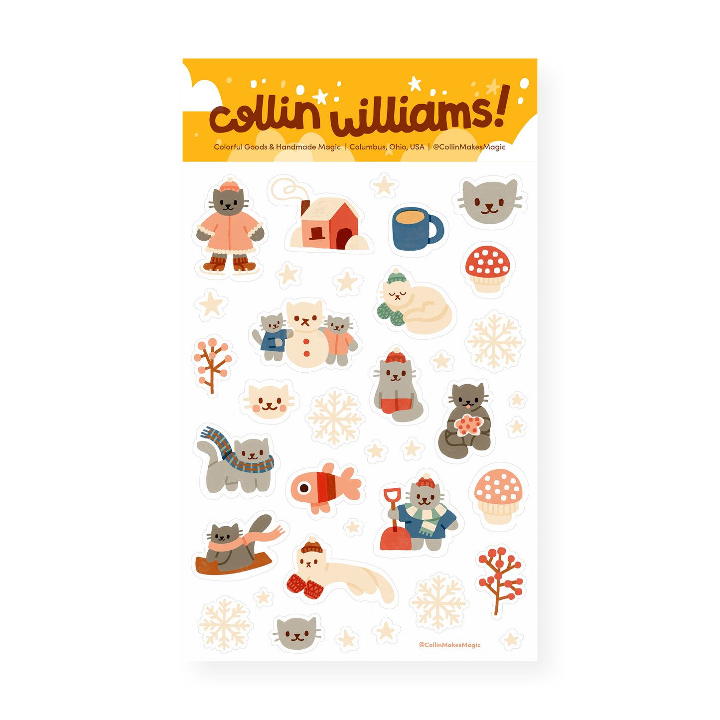 Winter Kitty — Planner Sticker Sheet