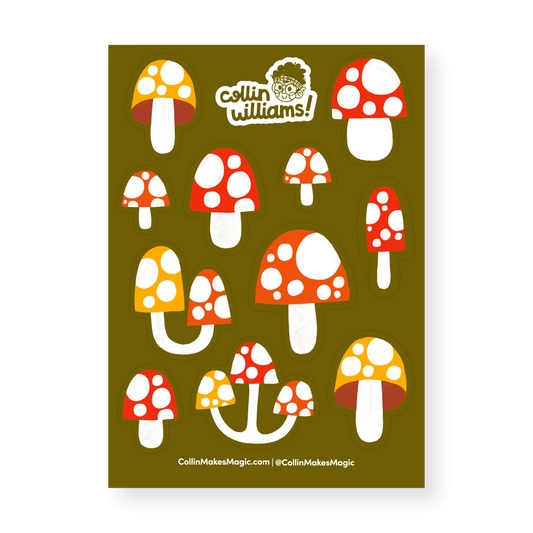 Mushrooms — Vinyl Sticker Sheet