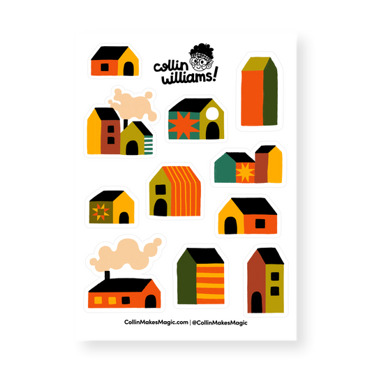 Houses — Vinyl Sticker Sheet