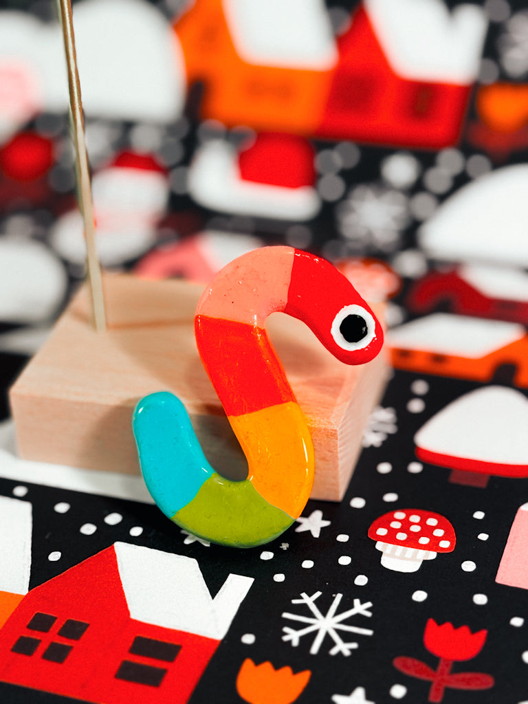 Clay Friends — Rainbow Worm Magnet