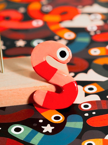 Clay Friends — Worm Ornament