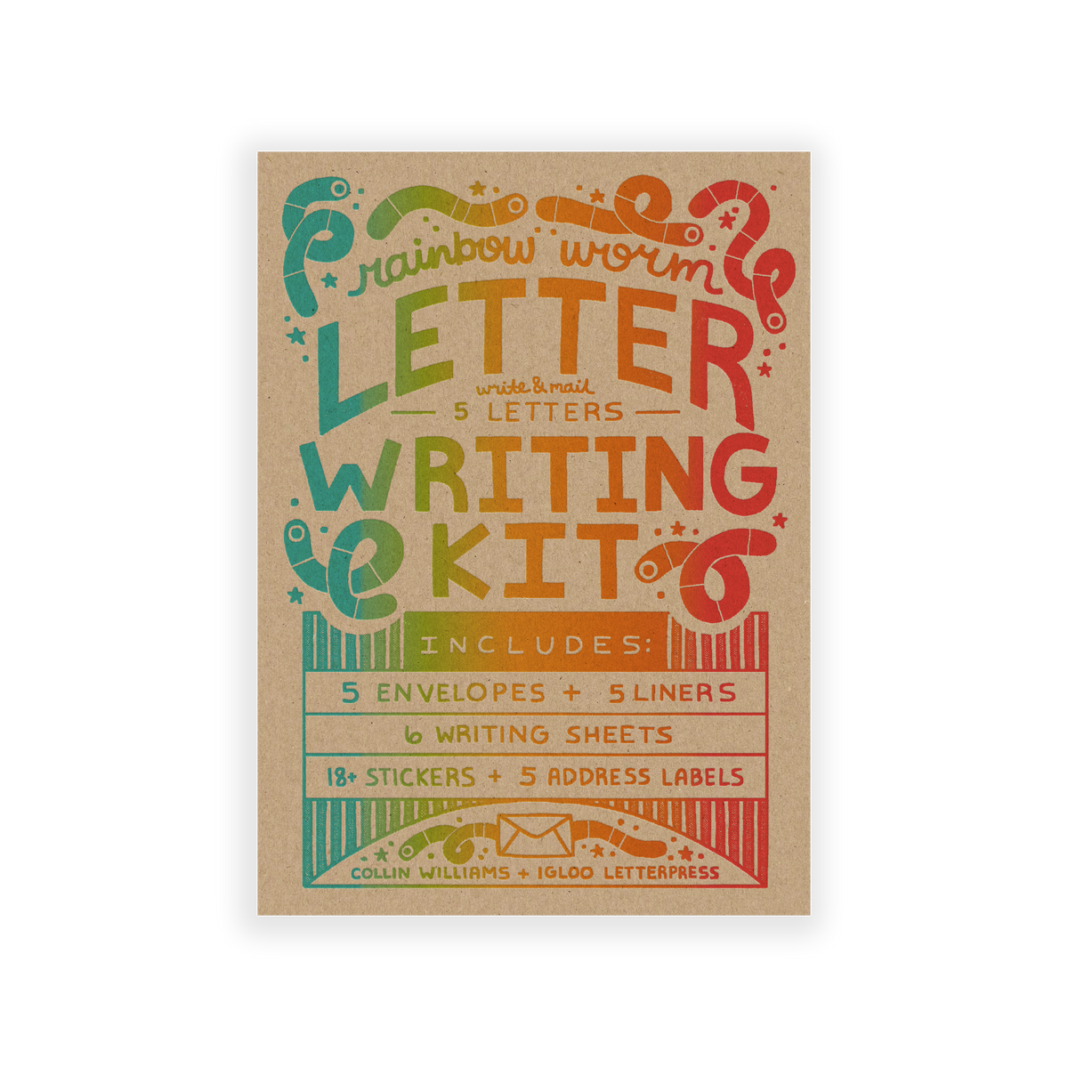 Rainbow Worm — Letter Writing Kit