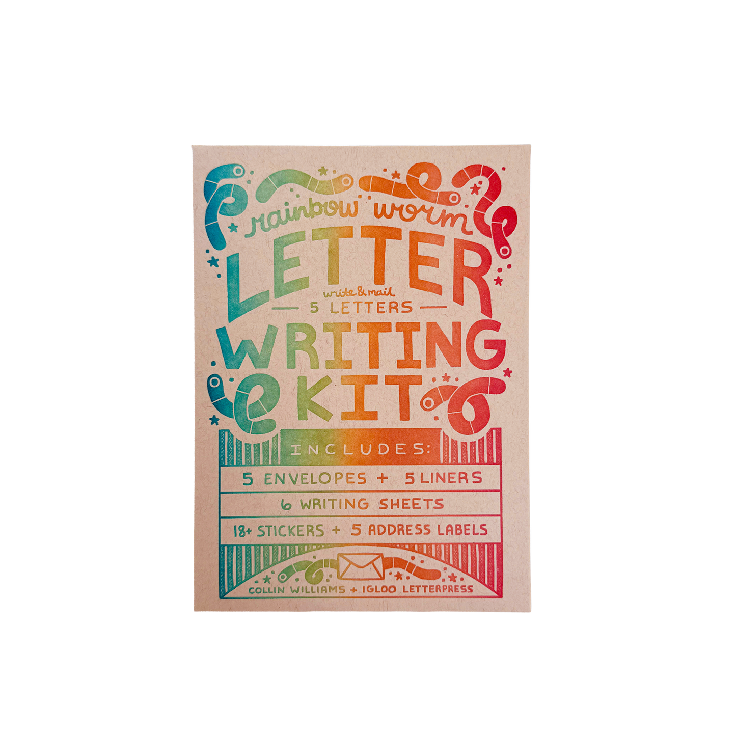 Rainbow Worm — Letter Writing Kit