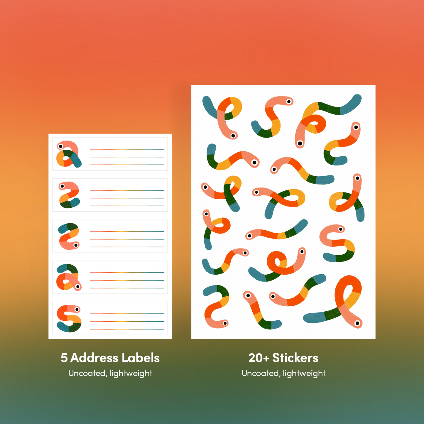 Rainbow Worm — Letter Writing Kit
