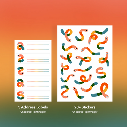 Rainbow Worm — Letter Writing Kit