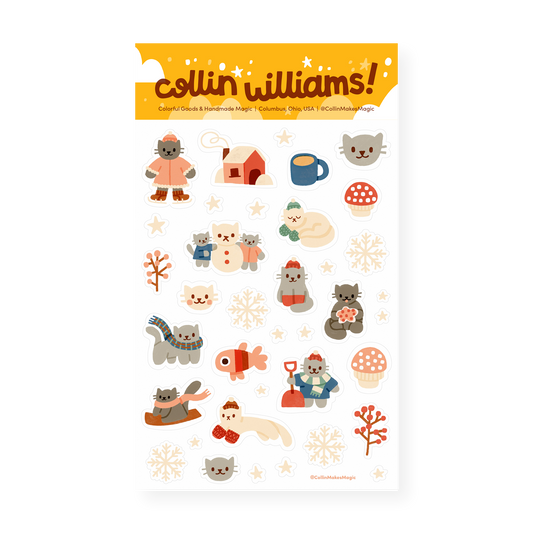 Winter Kitty — Planner Sticker Sheet