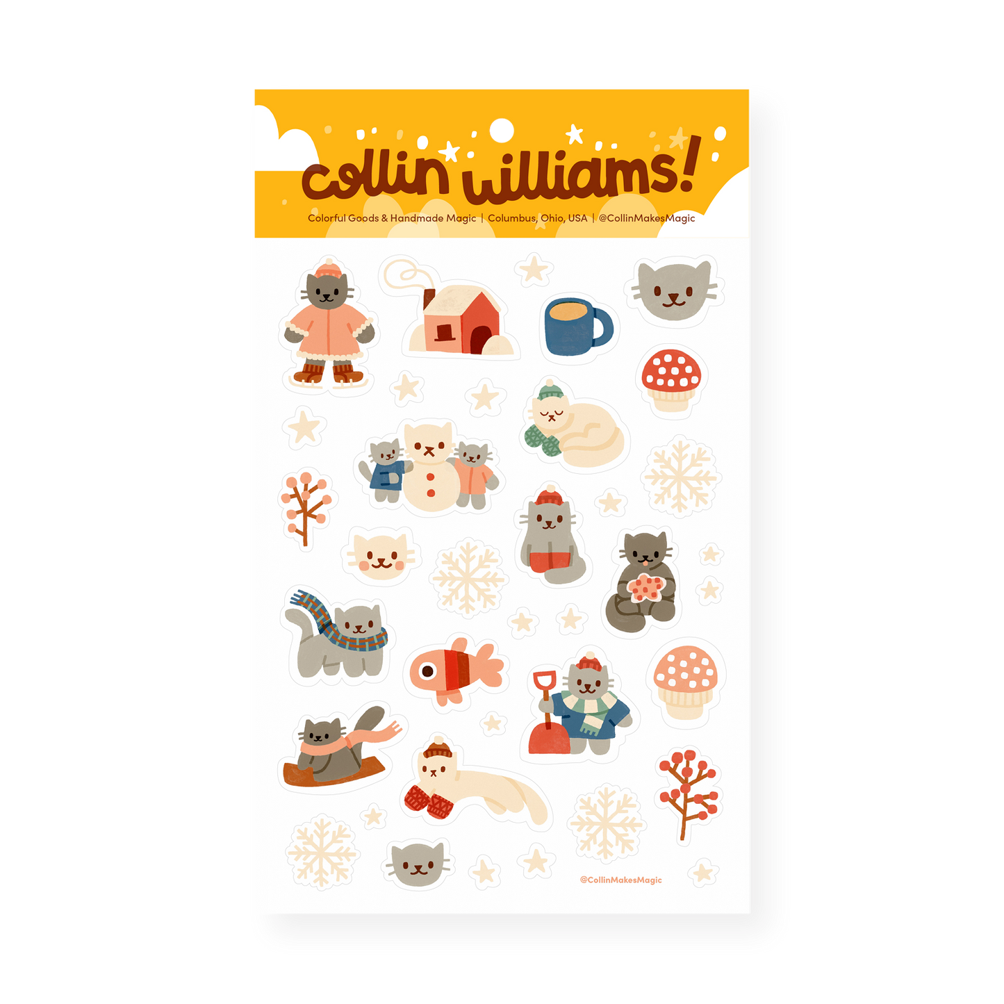 Winter Kitty — Planner Sticker Sheet