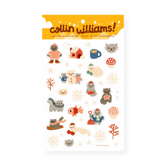 Winter Kitty — Planner Sticker Sheet