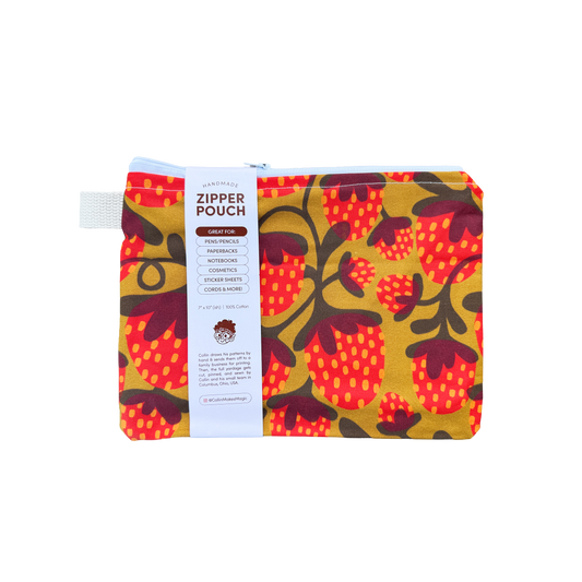 Strawberries — Handmade Stationery Pouch