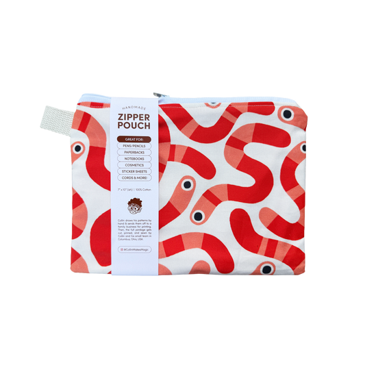Worms — Handmade Stationery Pouch